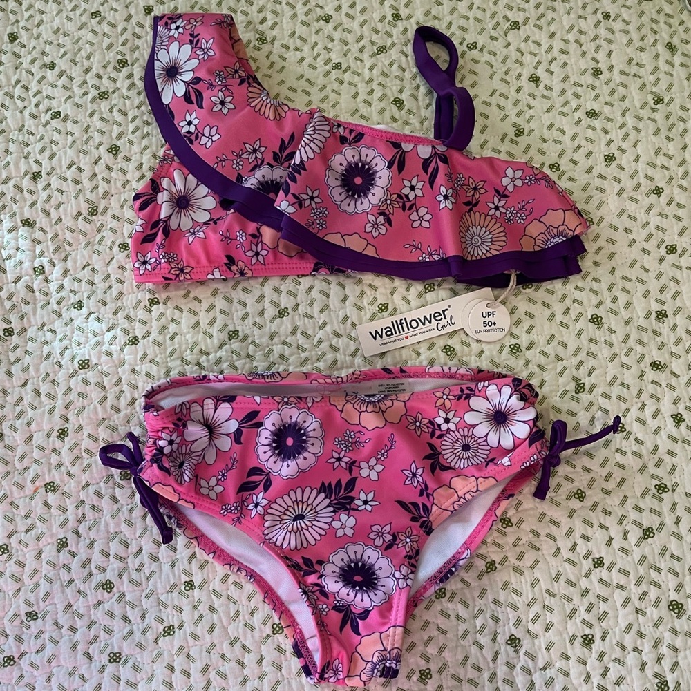 Wallflower Girl’s 2pc Bikini Swimsuit, Size 7